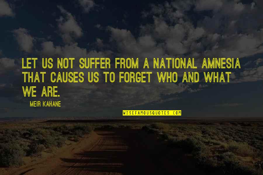 Let Us Not Forget Quotes By Meir Kahane: Let us not suffer from a national amnesia