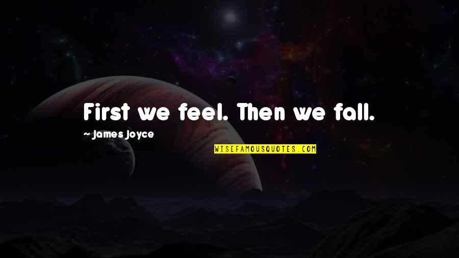 Let's Do The Unthinkable Quotes By James Joyce: First we feel. Then we fall.