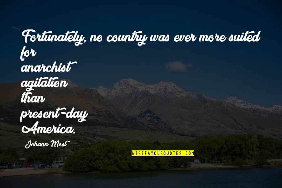 Let's Donate Quotes By Johann Most: Fortunately, no country was ever more suited for