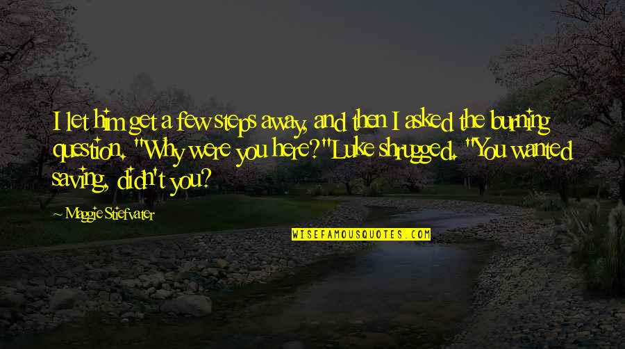 Let's Get Away Quotes By Maggie Stiefvater: I let him get a few steps away,