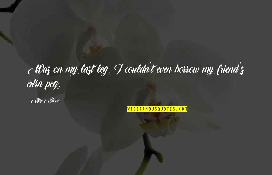 Lets Go Cowboys Quotes By Sly Stone: Was on my last leg, I couldn't even