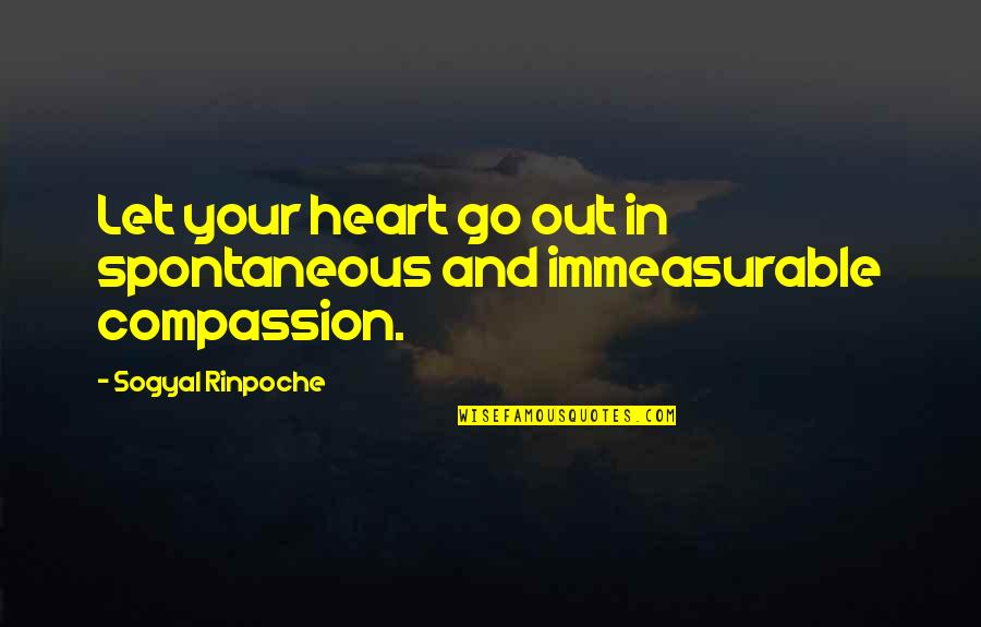 Let's Go Out Quotes By Sogyal Rinpoche: Let your heart go out in spontaneous and