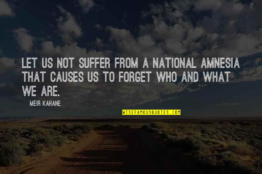 Let's Not Forget Quotes By Meir Kahane: Let us not suffer from a national amnesia