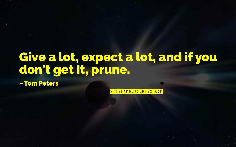 Let's Talk About Love Quotes By Tom Peters: Give a lot, expect a lot, and if