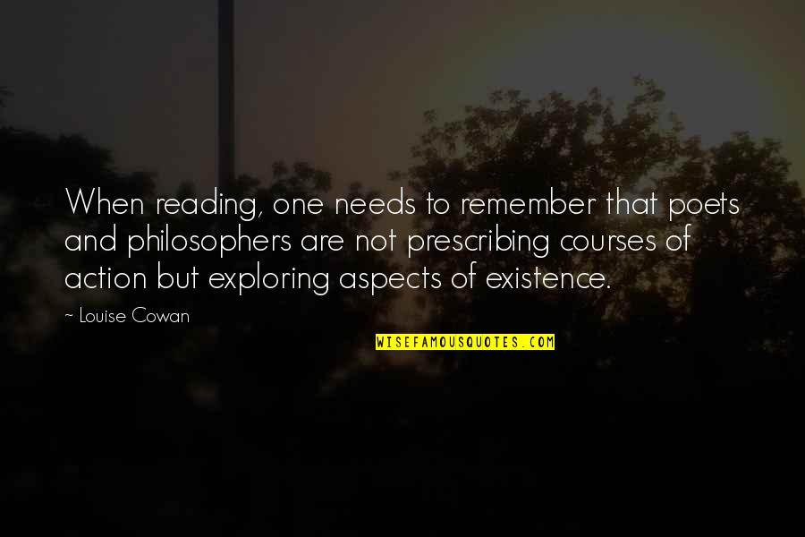 Letters To A Young Writer Quote Quotes By Louise Cowan: When reading, one needs to remember that poets