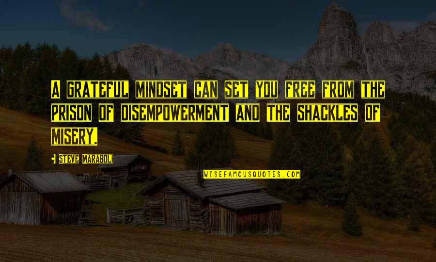 Letting Go Happiness Quotes By Steve Maraboli: A grateful mindset can set you free from