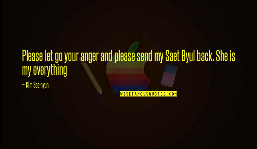 Letting Go Of Anger Quotes By Kim Soo-hyun: Please let go your anger and please send