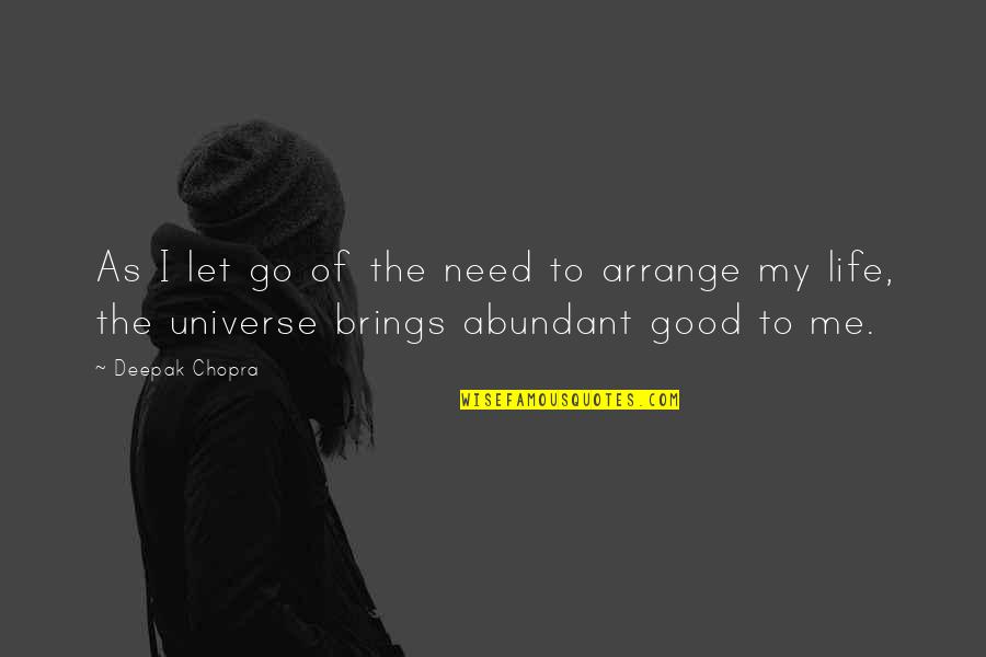 Letting Go Of Life Quotes By Deepak Chopra: As I let go of the need to