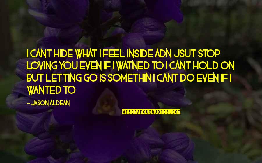 Letting Go Of Those We Love Quotes By Jason Aldean: I cant hide what i feel inside adn Letting Go Of Those We Love Quotes By Jason Aldean: I cant hide what i feel inside adn