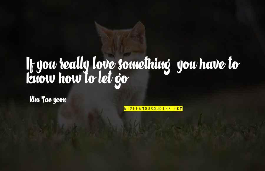 Letting Something Go Quotes By Kim Tae-yeon: If you really love something, you have to