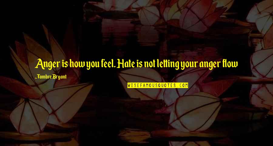 Letting Your Anger Out Quotes By Tambre Bryant: Anger is how you feel. Hate is not