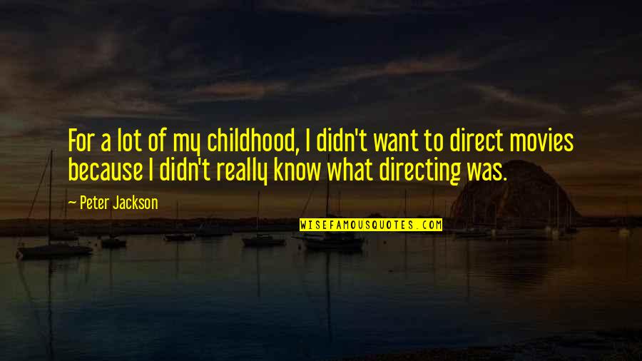 Lettura Del Quotes By Peter Jackson: For a lot of my childhood, I didn't