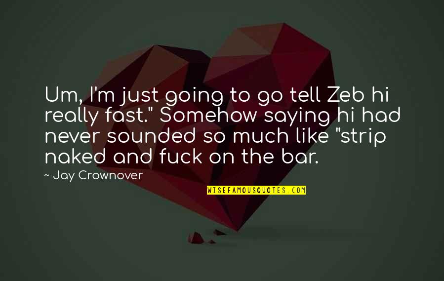 Leuninghouder Quotes By Jay Crownover: Um, I'm just going to go tell Zeb