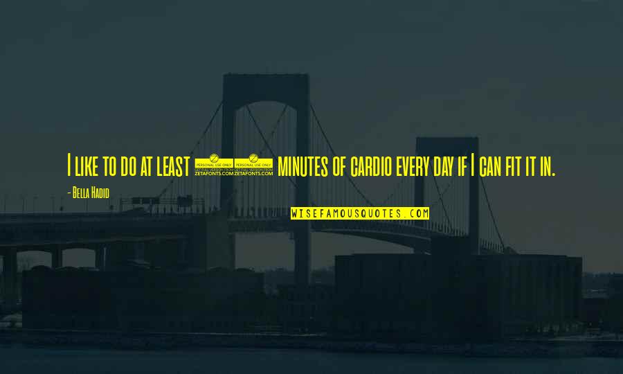 Levahns Quotes By Bella Hadid: I like to do at least 15 minutes