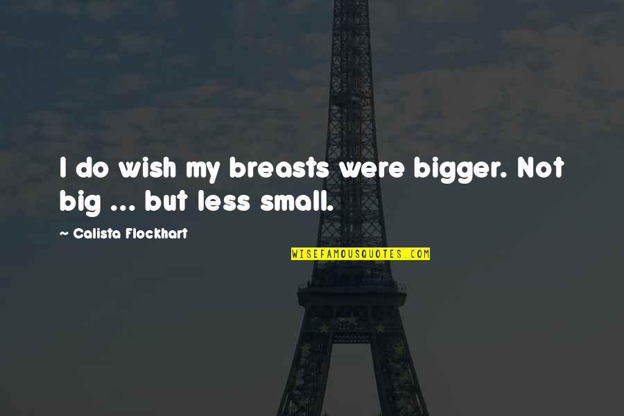 Levaris Tuckahoe Quotes By Calista Flockhart: I do wish my breasts were bigger. Not