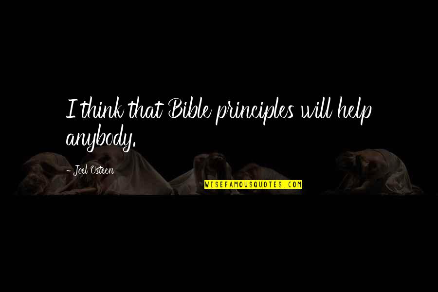 Level Of Maturity Quotes By Joel Osteen: I think that Bible principles will help anybody.