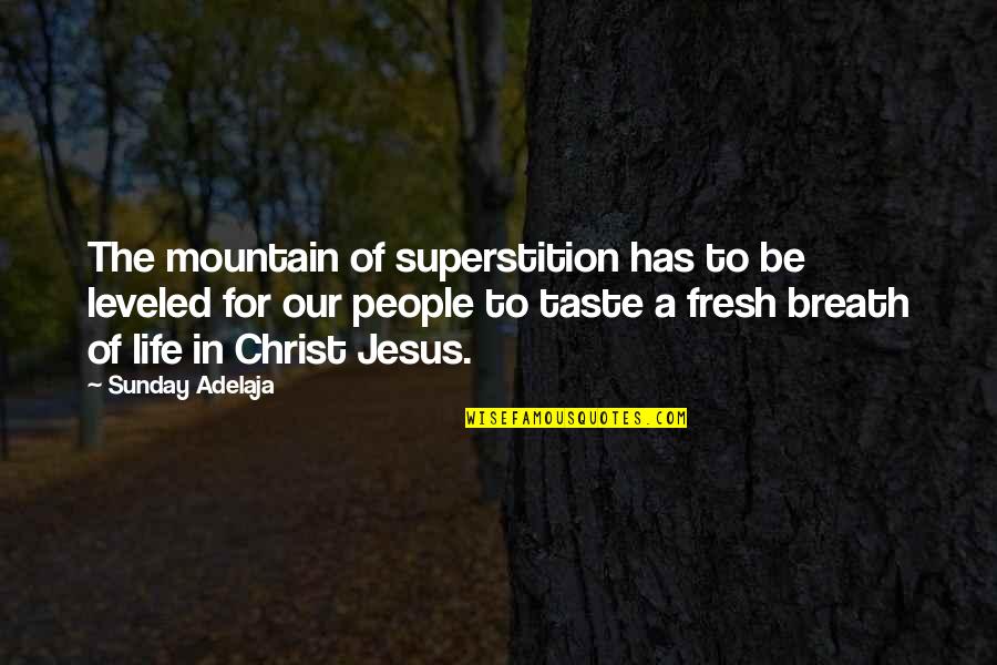 Leveled Up Quotes By Sunday Adelaja: The mountain of superstition has to be leveled