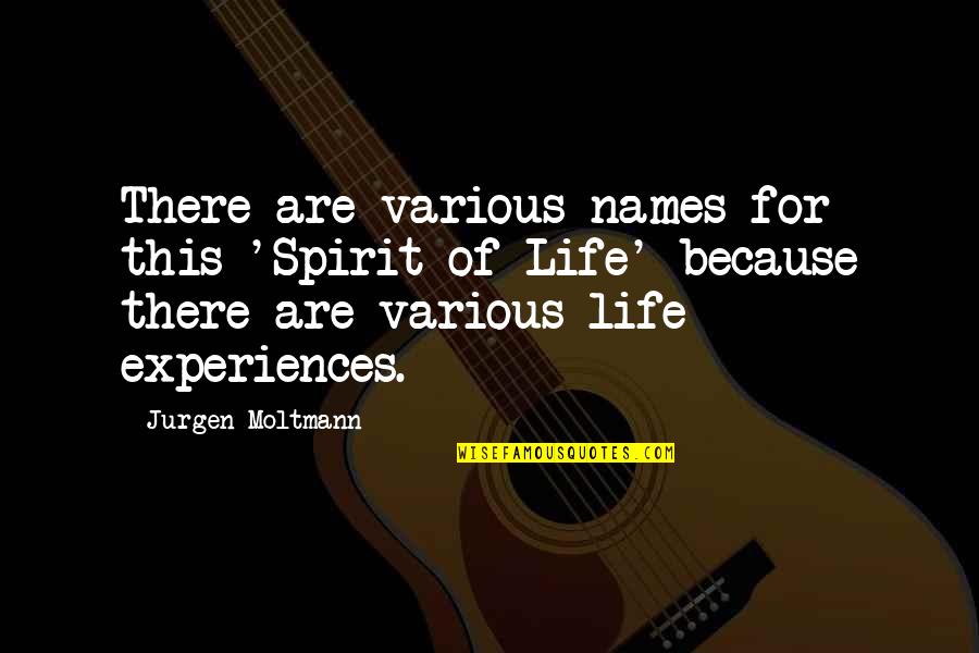 Levendoski Quotes By Jurgen Moltmann: There are various names for this 'Spirit of Levendoski Quotes By Jurgen Moltmann: There are various names for this 'Spirit of