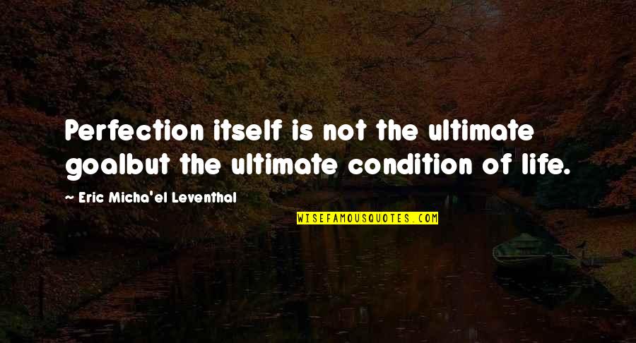 Leventhal Quotes By Eric Micha'el Leventhal: Perfection itself is not the ultimate goalbut the