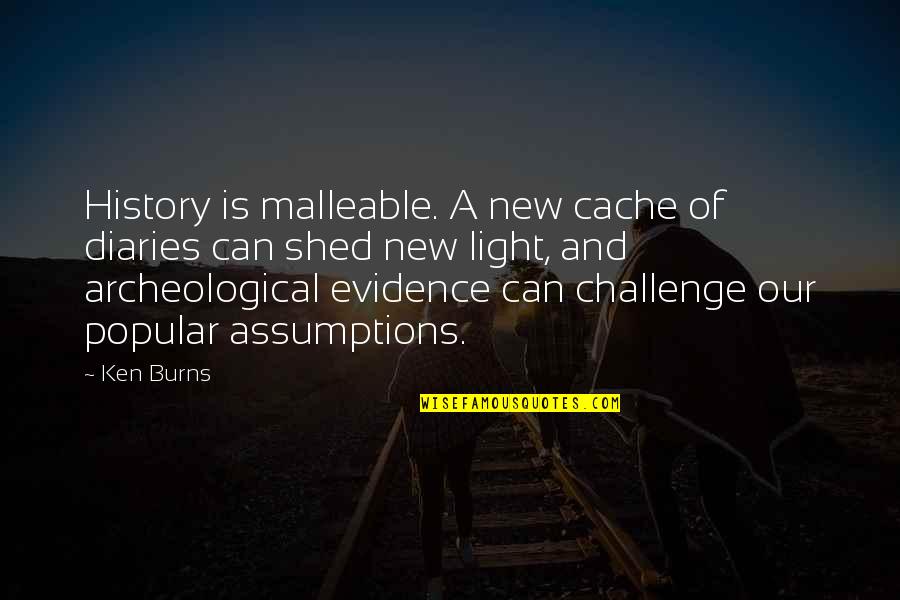 Leverne Mcghee Quotes By Ken Burns: History is malleable. A new cache of diaries Leverne Mcghee Quotes By Ken Burns: History is malleable. A new cache of diaries