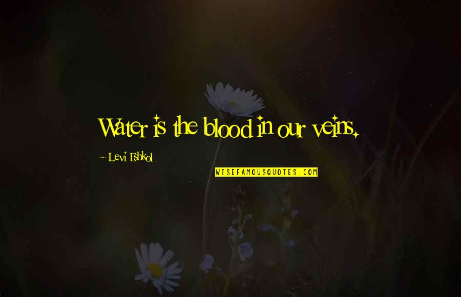 Levi Eshkol Quotes By Levi Eshkol: Water is the blood in our veins.