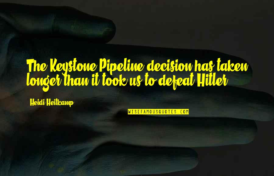 Levi's Funny Quotes By Heidi Heitkamp: The Keystone Pipeline decision has taken longer than