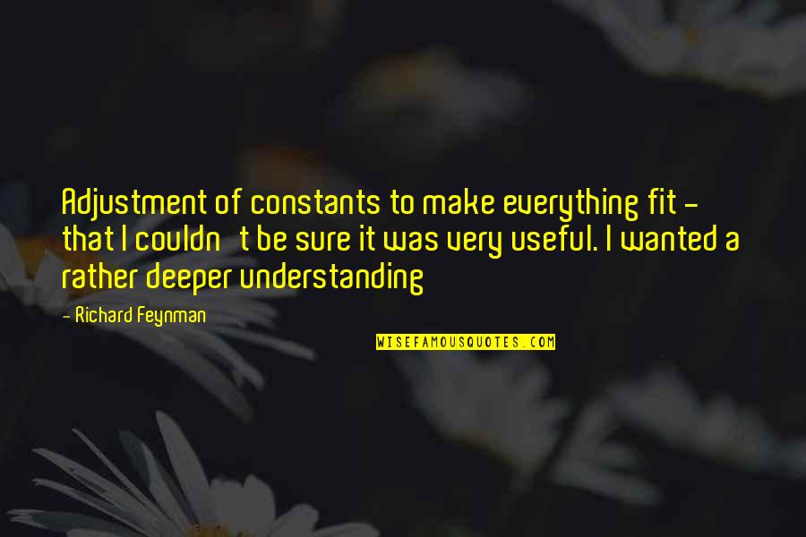 Levitation Wand Quotes By Richard Feynman: Adjustment of constants to make everything fit -