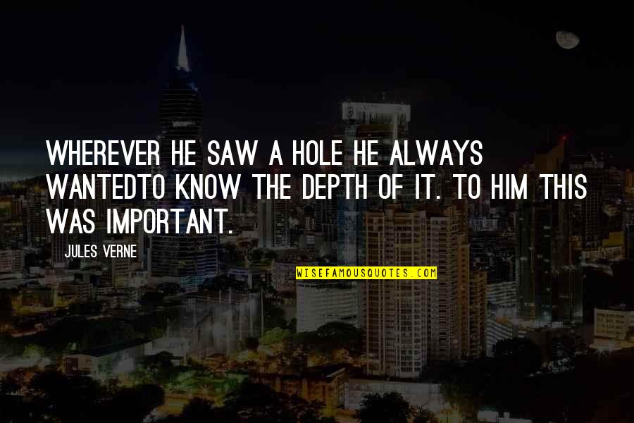 Levour Quotes By Jules Verne: Wherever he saw a hole he always wantedto