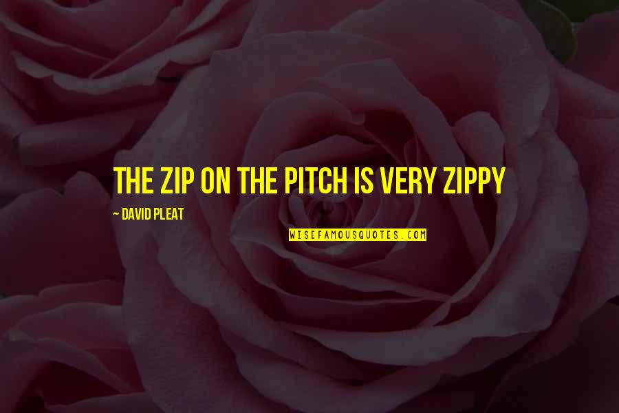 Lewane Bacha Quotes By David Pleat: The zip on the pitch is very zippy Lewane Bacha Quotes By David Pleat: The zip on the pitch is very zippy