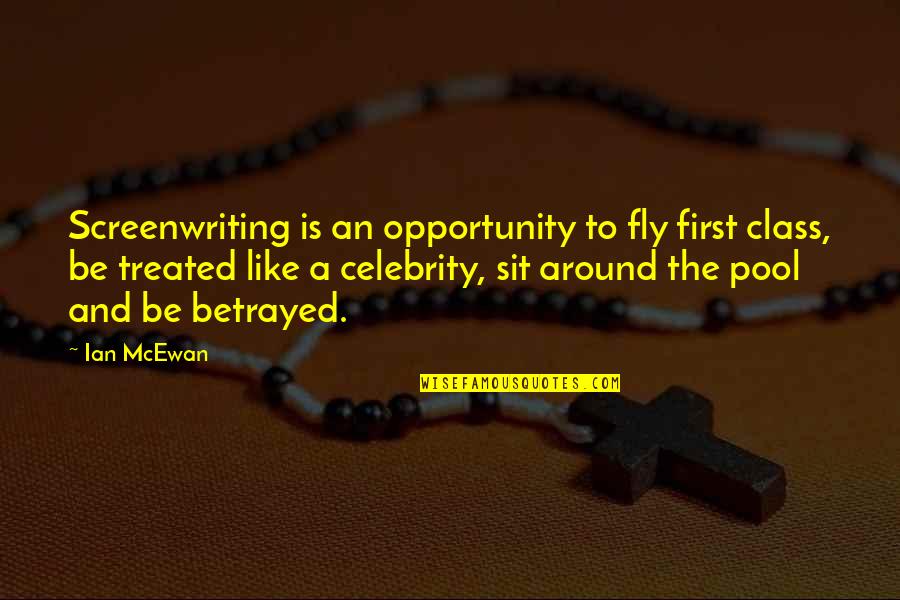 Lewing Quotes By Ian McEwan: Screenwriting is an opportunity to fly first class,