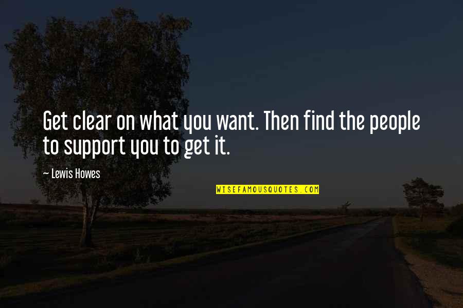 Lewis Howes Quotes By Lewis Howes: Get clear on what you want. Then find