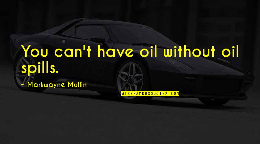 Leyton Public Schools Quotes By Markwayne Mullin: You can't have oil without oil spills.