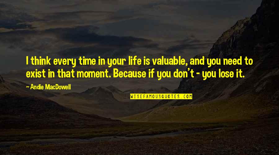 Lgrenq Quotes By Andie MacDowell: I think every time in your life is Lgrenq Quotes By Andie MacDowell: I think every time in your life is