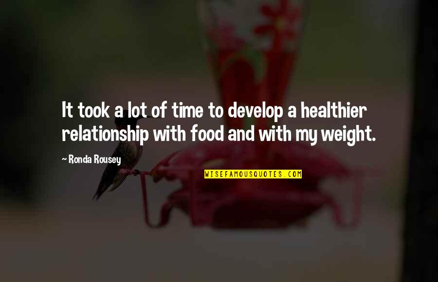 Lhasa Oms Quotes By Ronda Rousey: It took a lot of time to develop Lhasa Oms Quotes By Ronda Rousey: It took a lot of time to develop