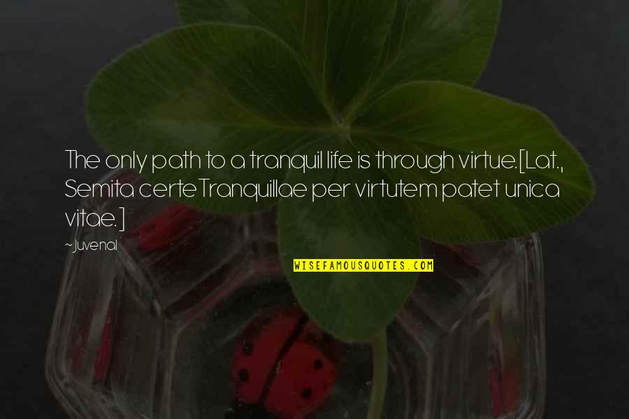 Li Mu Bai Quotes By Juvenal: The only path to a tranquil life is