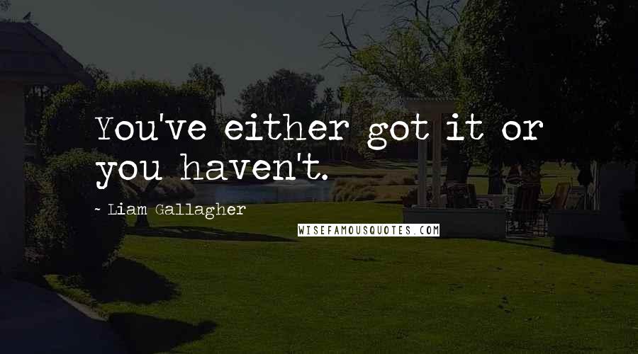 Liam Gallagher quotes: You've either got it or you haven't.