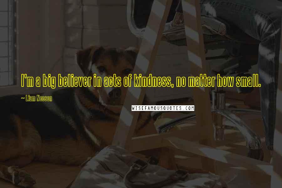 Liam Neeson quotes: I'm a big believer in acts of kindness, no matter how small.