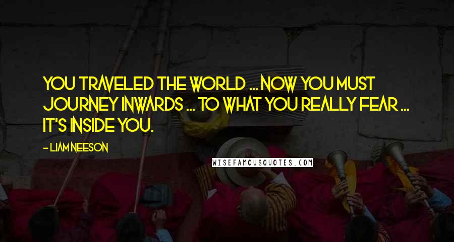 Liam Neeson quotes: You traveled the world ... Now you must journey inwards ... to what you really fear ... it's inside you.