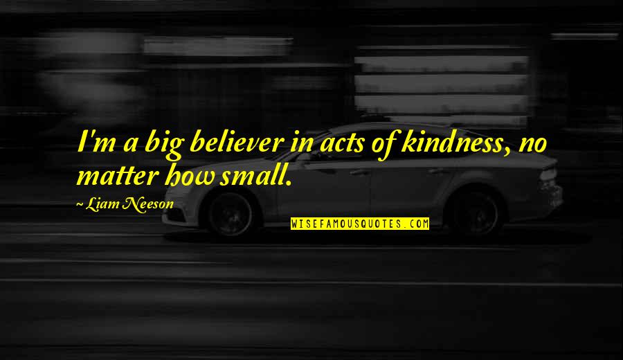 Liam Neeson Quotes By Liam Neeson: I'm a big believer in acts of kindness,