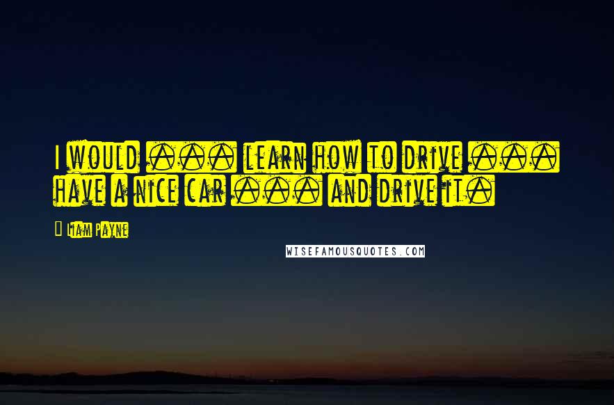 Liam Payne quotes: I would ... learn how to drive ... have a nice car ... and drive it.