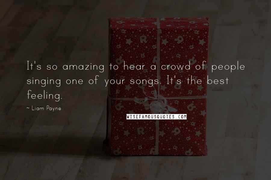 Liam Payne quotes: It's so amazing to hear a crowd of people singing one of your songs. It's the best feeling.
