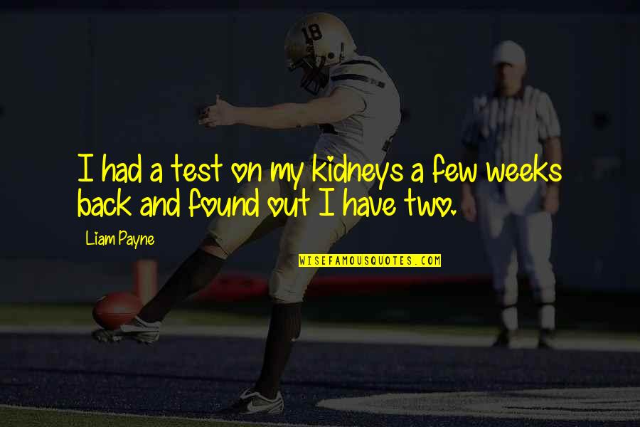 Liam Payne Quotes By Liam Payne: I had a test on my kidneys a