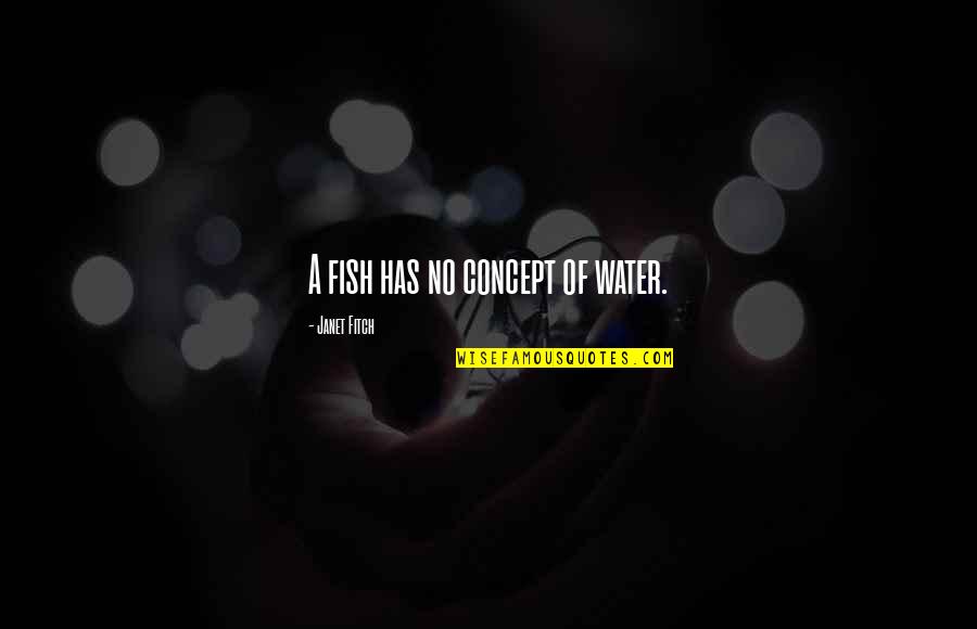 Liarozole Quotes By Janet Fitch: A fish has no concept of water. Liarozole Quotes By Janet Fitch: A fish has no concept of water.