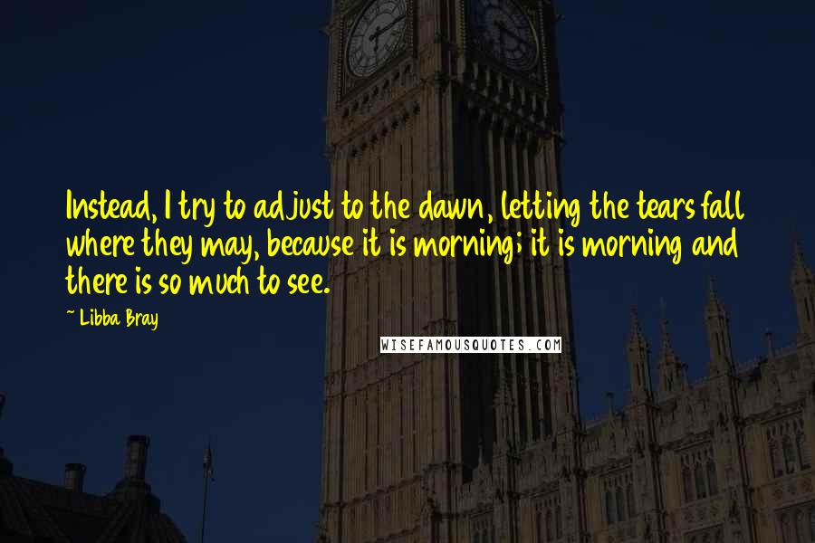 Libba Bray quotes: Instead, I try to adjust to the dawn, letting the tears fall where they may, because it is morning; it is morning and there is so much to see.