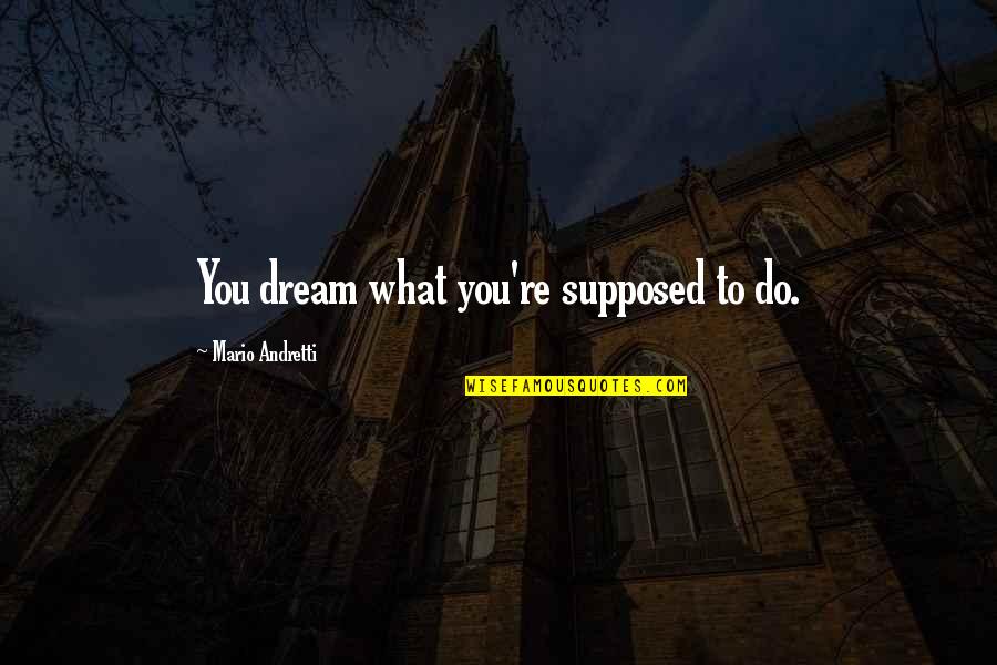 Libber Quotes By Mario Andretti: You dream what you're supposed to do.