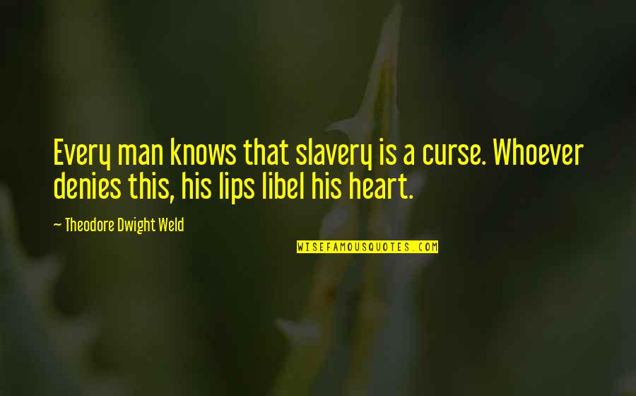 Libel Quotes By Theodore Dwight Weld: Every man knows that slavery is a curse.