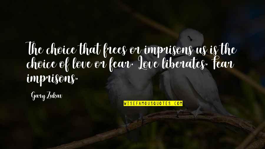 Liberates Quotes By Gary Zukav: The choice that frees or imprisons us is