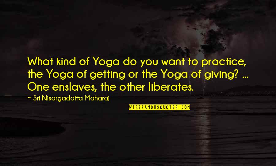 Liberates Quotes By Sri Nisargadatta Maharaj: What kind of Yoga do you want to
