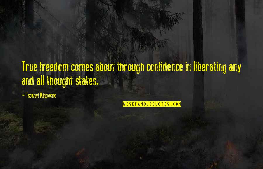 Liberating Quotes By Tsoknyi Rinpoche: True freedom comes about through confidence in liberating