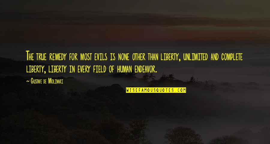 Liberty Quotes By Gustave De Molinari: The true remedy for most evils is none